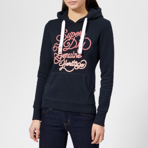 Superdry Women's 67 Genuine Fade Embroidery Entry Hoodie - Eclipse Navy