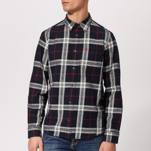 Jack Wills Men's Langworth Heavy Weight Flannel Shirt - Navy