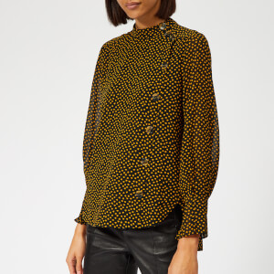 Whistles Women's Confetti Heart Button Top - Yellow/Multi