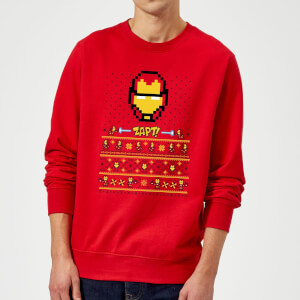 Marvel Avengers Iron Man Pixel Art kersttrui - Rood