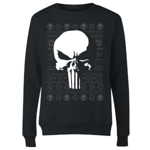 Marvel Punisher Women's Christmas Sweatshirt - Black