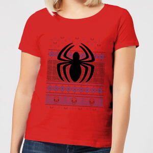 Marvel Avengers Spider-Man Logo Dames kerst T-shirt - Rood