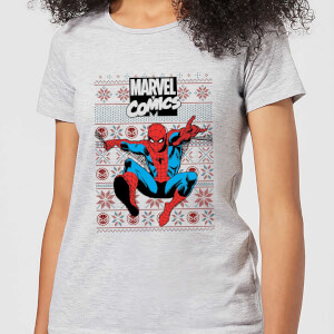 Marvel Avengers Classic Spider-Man Women's Christmas T-Shirt - Grey