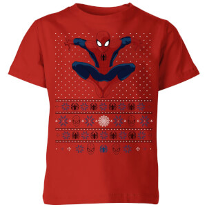 Marvel Avengers Spider-Man Kids Christmas T-Shirt - Red