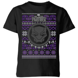 Marvel Avengers Black Panther Kids Christmas T-Shirt - Black