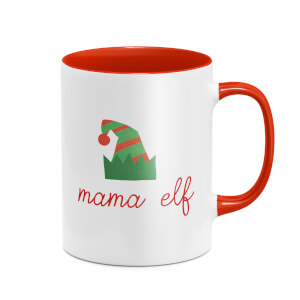 Mama Elf Mug - White/Red