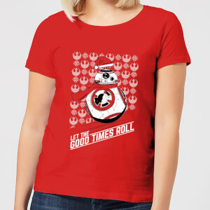 Star Wars Let The Good Times Roll Women's Christmas T-Shirt - Red