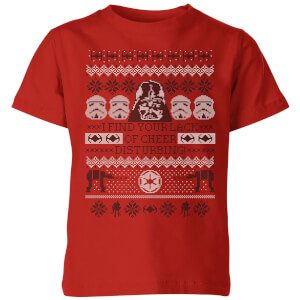 Star Wars I Find Your Lack Of Cheer Disturbing Kids Christmas T-Shirt - Red