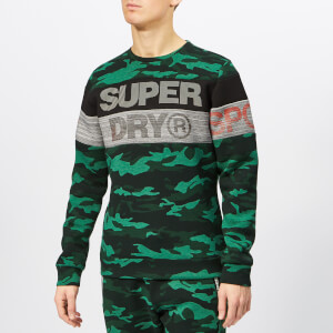 Superdry Sport Men's Gym Tech Cut Crew Neck Sweatshirt - Forest Camo