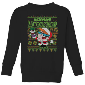 Dexter's Lab Pattern Kids' Christmas Sweatshirt - Black
