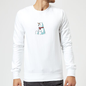 Unicorn Snowman Christmas Sweatshirt - White