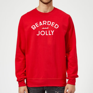 Bearded and Jolly Christmas Sweatshirt - Red