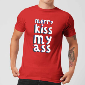 Merry KissMyAss Men's Christmas T-Shirt - Red