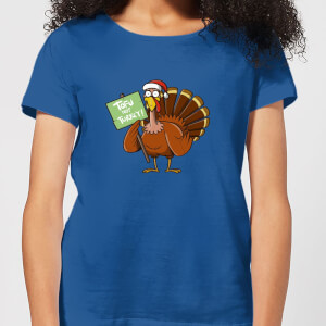 Tofu Not Turkey Women's Christmas T-Shirt - Royal Blue