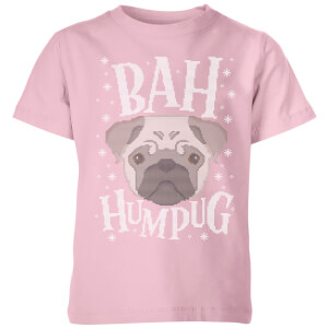 Bah Humpug Kids' Christmas T-Shirt - Baby Pink