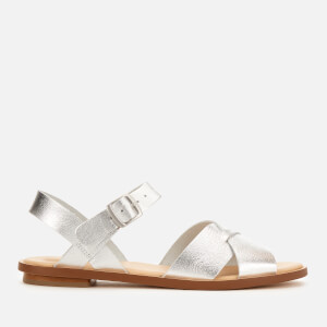 Clarks Women's Willow Gild Leather Sandals - Silver Metallic