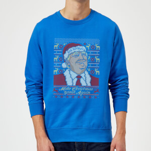 Make Christmas Great Again Christmas Sweatshirt - Royal Blue
