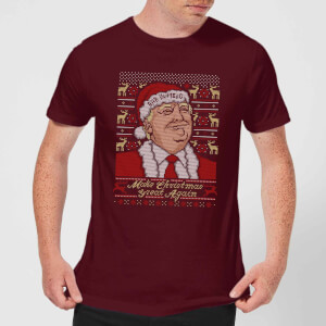 Make Christmas Great Again Men's Christmas T-Shirt - Burgundy
