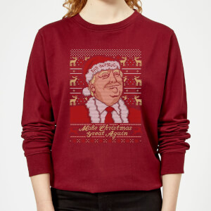 Make Christmas Great Again Women's Christmas Sweatshirt - Burgundy