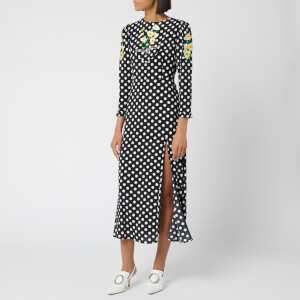 RIXO Women's Clemmie Polka Dot Dress - Black