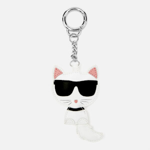 Karl Lagerfeld Women's Leather Choupette Keychain - White