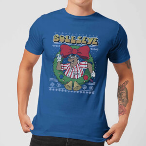 Bullseye Bullseye Wreath Men's Christmas T-Shirt - Royal Blue