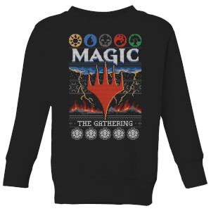 Magic The Gathering Colours Of Magic Knit Kids' Christmas Sweatshirt - Black