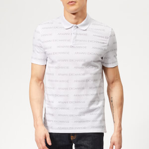 Armani Exchange Men's All Over Logo Polo Shirt - White