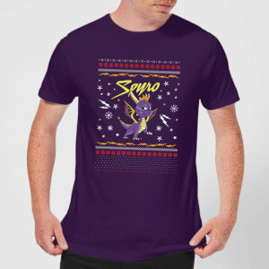 Spyro Knit Pattern Men's Christmas T-Shirt - Purple