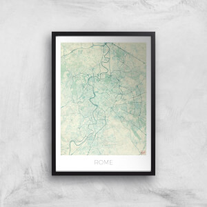 City Art Coloured Rome Map Art Print