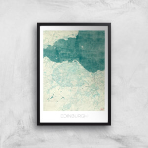 City Art Coloured Edinburgh Map Art Print
