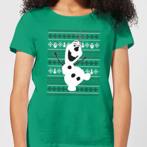 T-Shirt Disney Frozen Olaf Dancing Christmas - Kelly Green - Donna