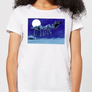 Star Wars AT-AT Darth Vader Sleigh Women's Christmas T-Shirt - White