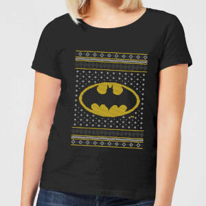 DC Batman Knit Women's Christmas T-Shirt - Black
