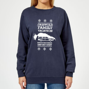 National Lampoon Griswold Vacation Ugly Knit Women's Christmas Sweatshirt - Navy