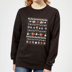 Muppets Pattern Women's Christmas Sweatshirt - Black