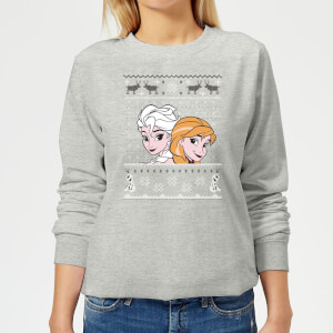 Disney Frozen Elsa and Anna Women's Christmas Sweatshirt - Grey