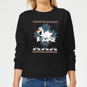 Felpa Disney Frozen Olaf and Snowmen Christmas - Nero - Donna