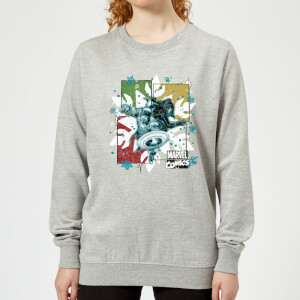 Marvel Black Widow Captain America Women's Christmas Sweatshirt - Grey