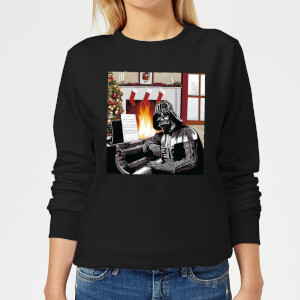 Star Wars Darth Vader Piano Player Women's Christmas Sweatshirt - Black