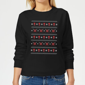 Marvel Deadpool Faces Women's Christmas Sweatshirt - Black