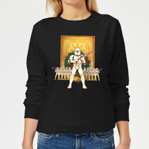 Star Wars Candy Cane Stormtroopers Women's Christmas Sweatshirt - Black