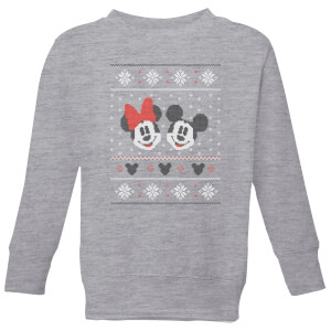 Disney Mickey and Minnie Kids' Christmas Sweatshirt - Grey