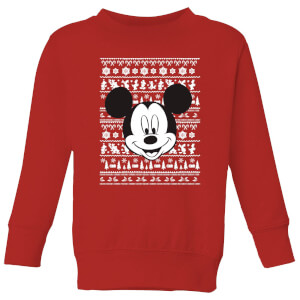 Disney Mickey Face Kids' Christmas Sweatshirt - Red