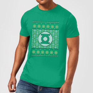 DC Green Lantern Knit Herren Christmas T-Shirt - Grün