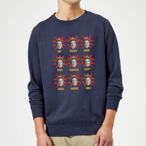 Elf Faces Christmas Sweatshirt - Navy