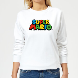 Nintendo Super Mario Colour Logo Women's Sweatshirt - White