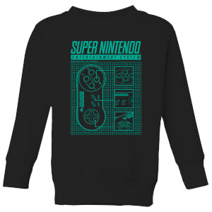 Nintendo Super Nintendo Entertainment System Blueprint Kid's Sweatshirt - Black