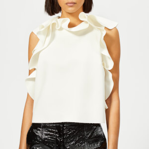 MSGM Women's Crepe Sleeveless Top - Cream