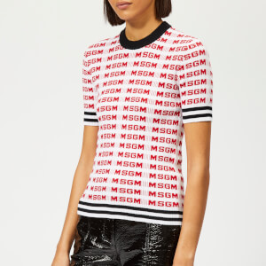 MSGM Women's Logo Sleeve Jumper - White